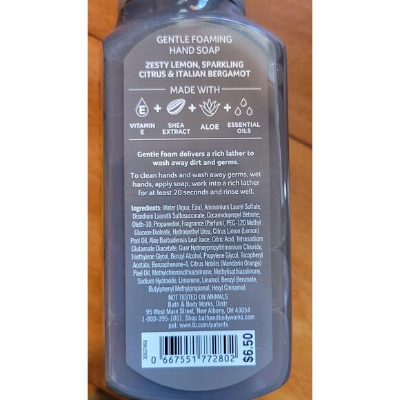 White Barn Kitchen Lemon Gentle Foaming Hand Soap Essential Oils 8.75 oz. NEW - Picture 3 of 3